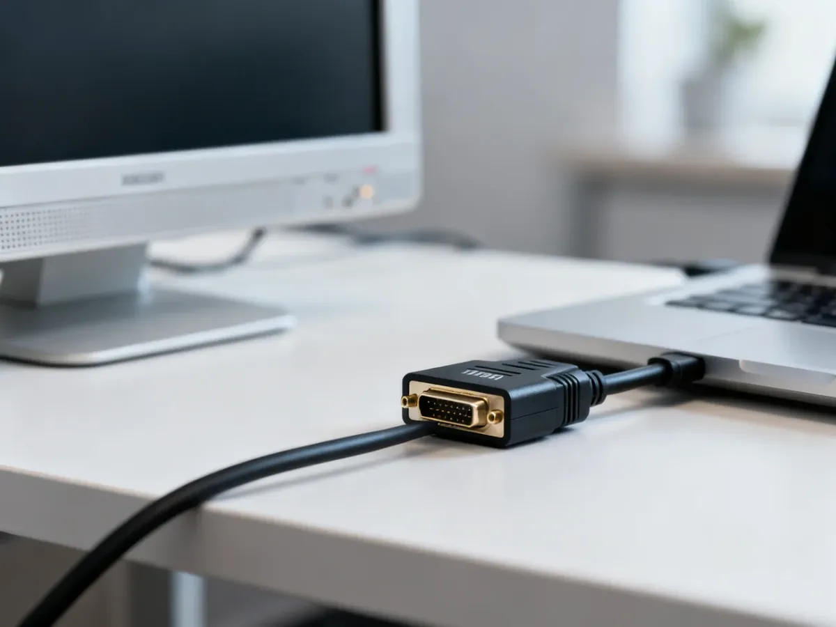 Kabel HDMI-DVI łączący komputer ze starszym monitorem